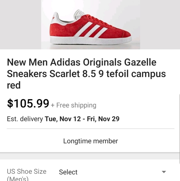 adidas Other - Men Adidas Originals Gazelle Sneakers size 6